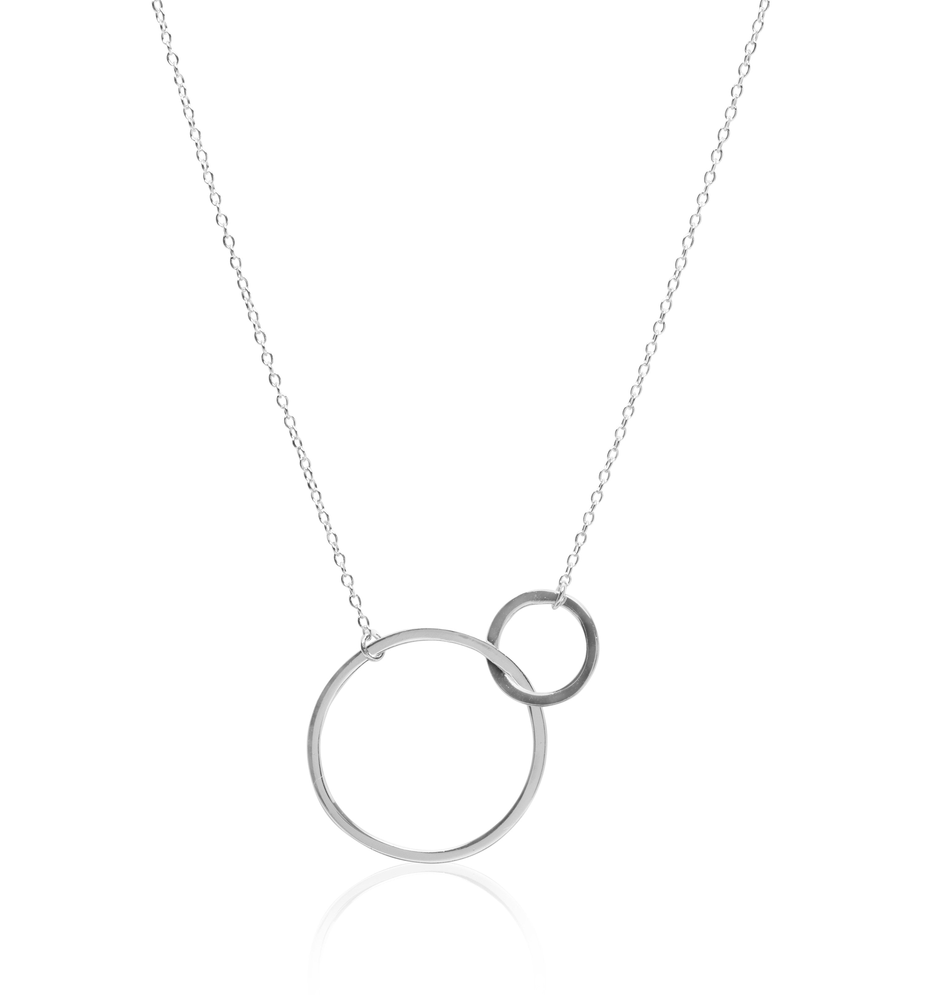 Friendship Circles Silver Necklace