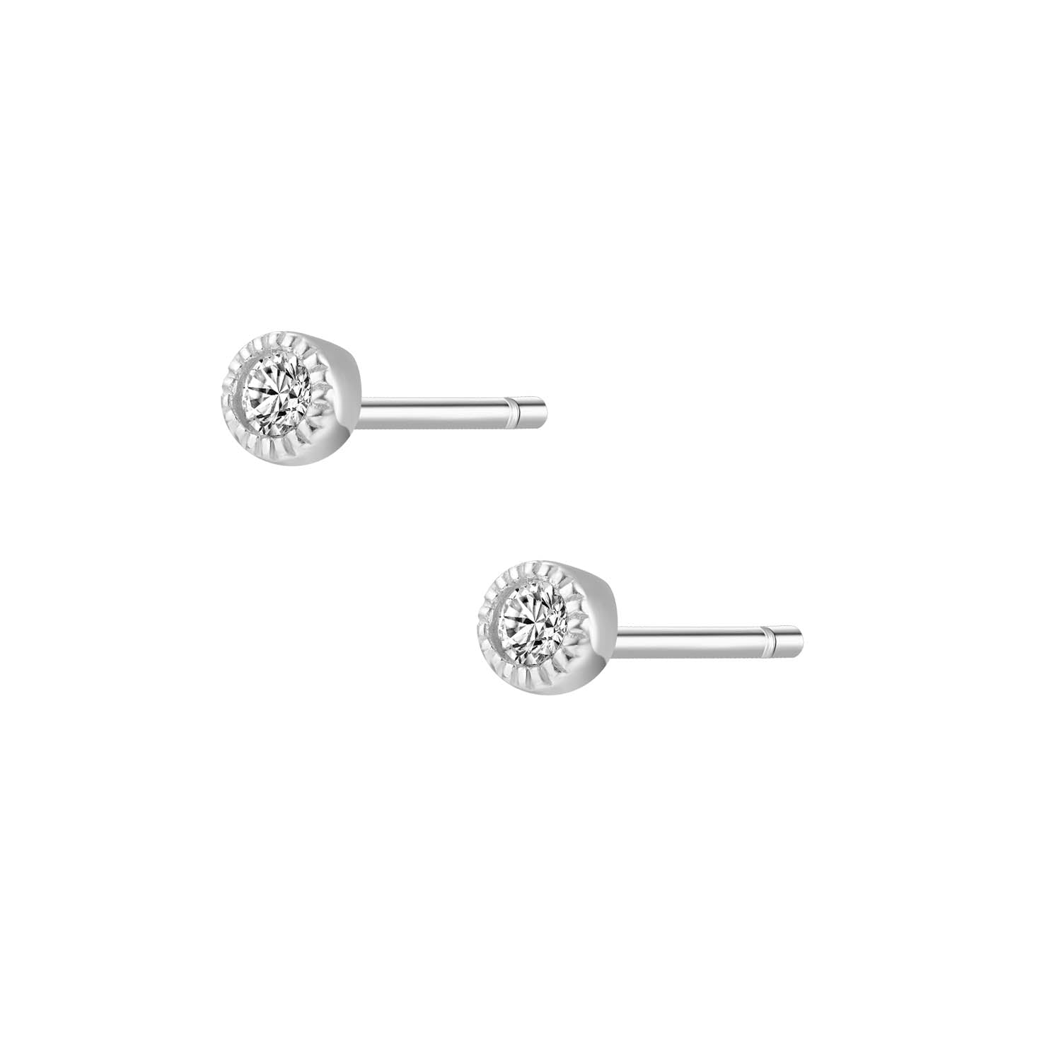 CZ Mini Stud Silver Earring