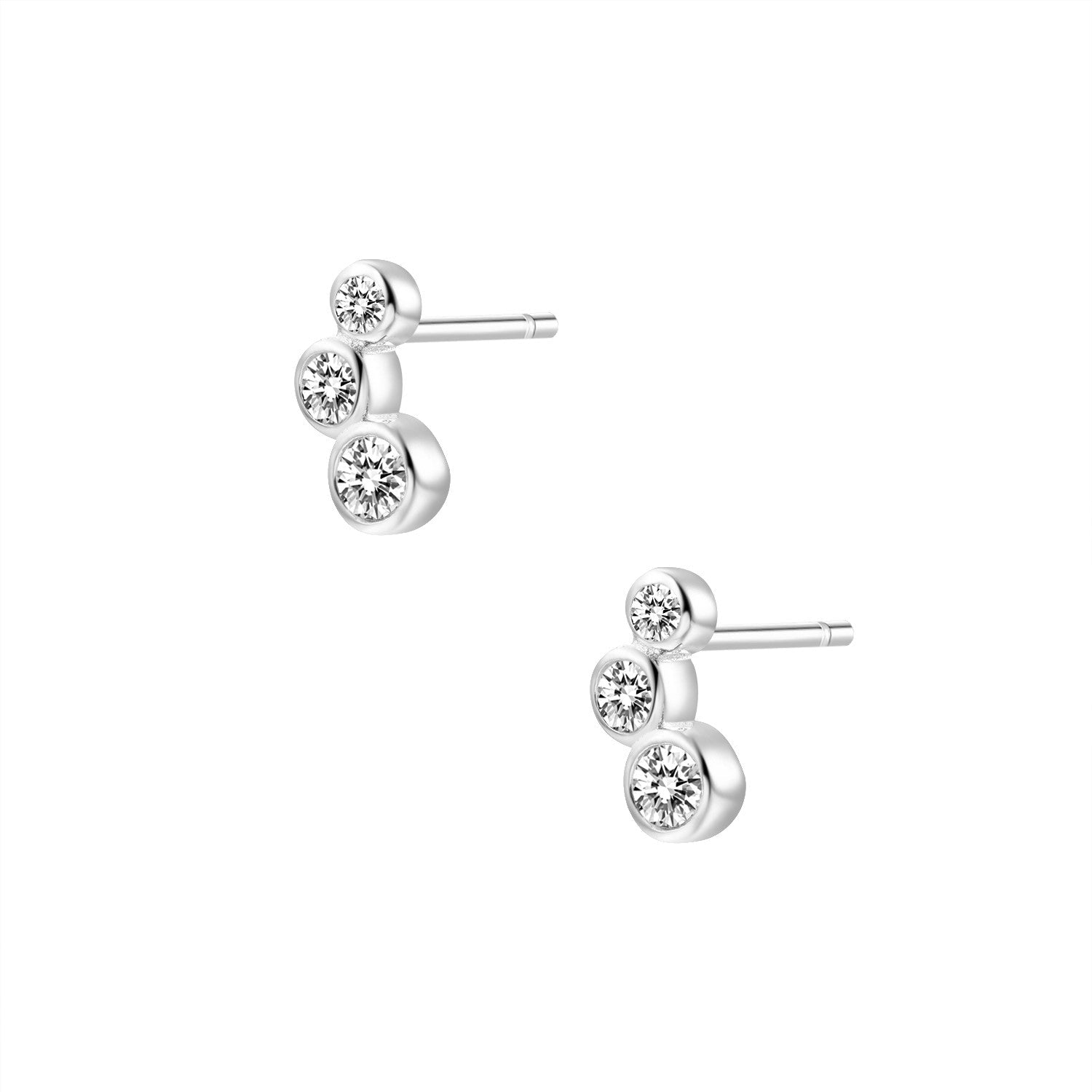 Crawling Stud Silver Earrings