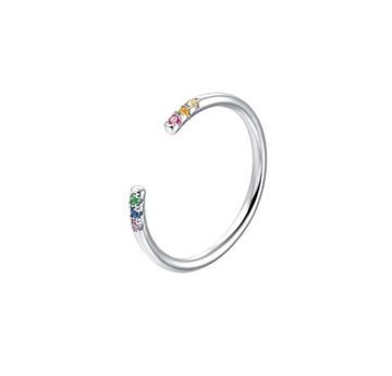 Rainbow Open Silver Ring