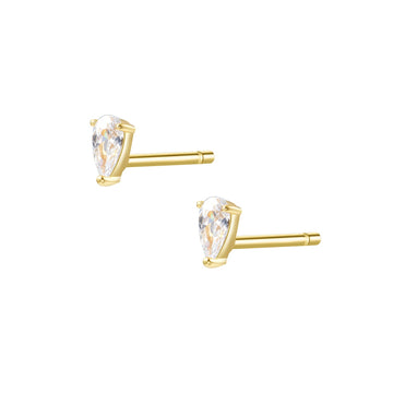 CZ Teardrop Stud Earrings
