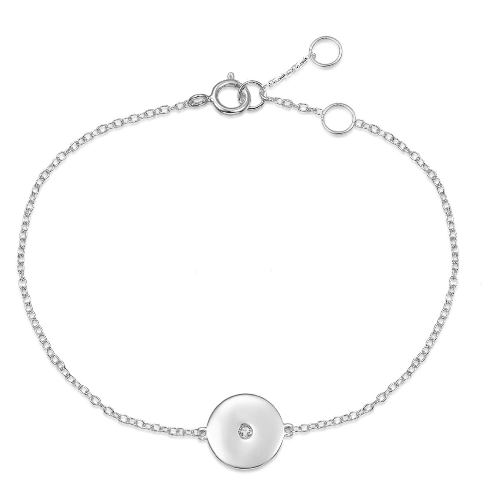 CZ Charm Silver Bracelet