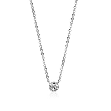 Solitaire  Silver Necklace