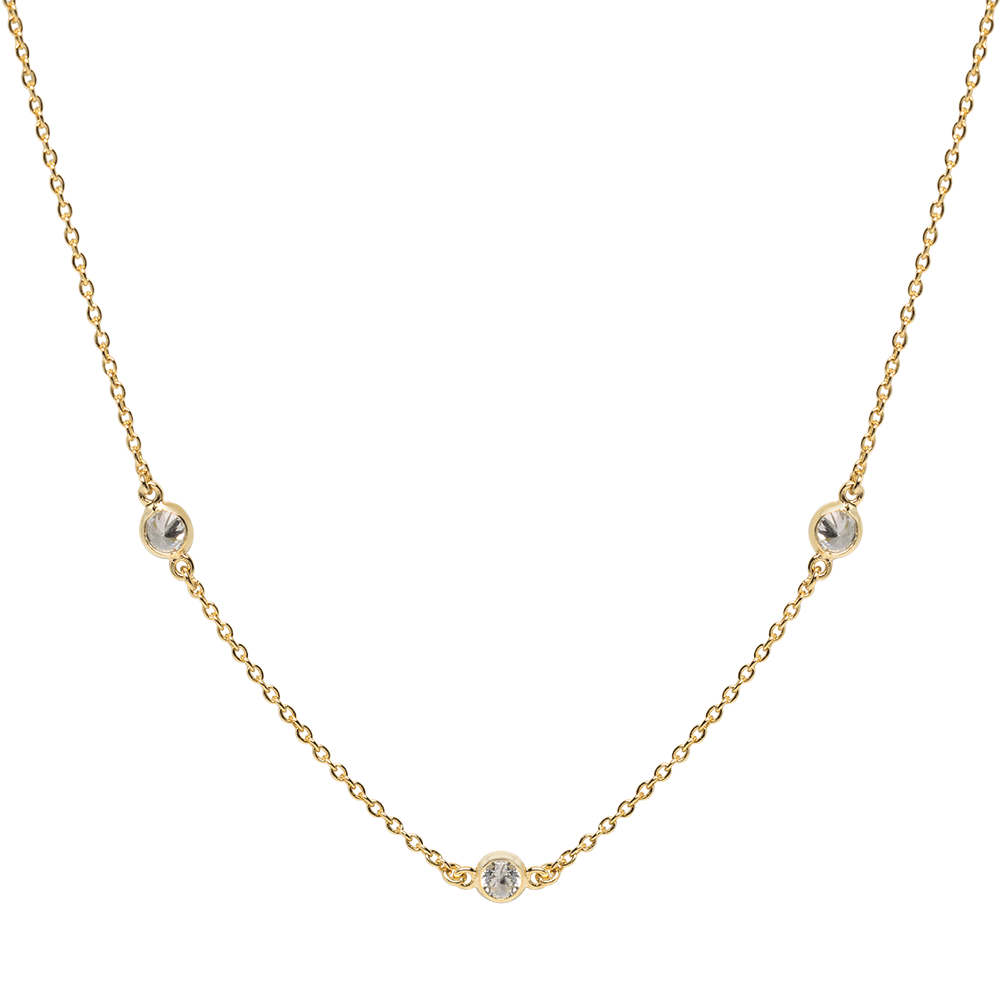 Trio Drop Zirconia Necklace