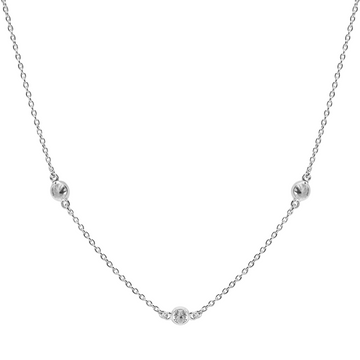 Zirconia Drop Silver Necklace