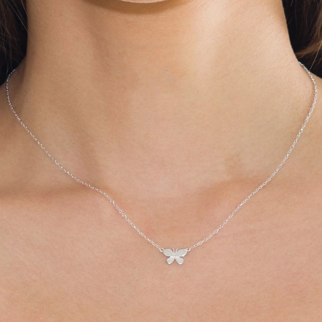 Butterfly Charm Silver Necklace